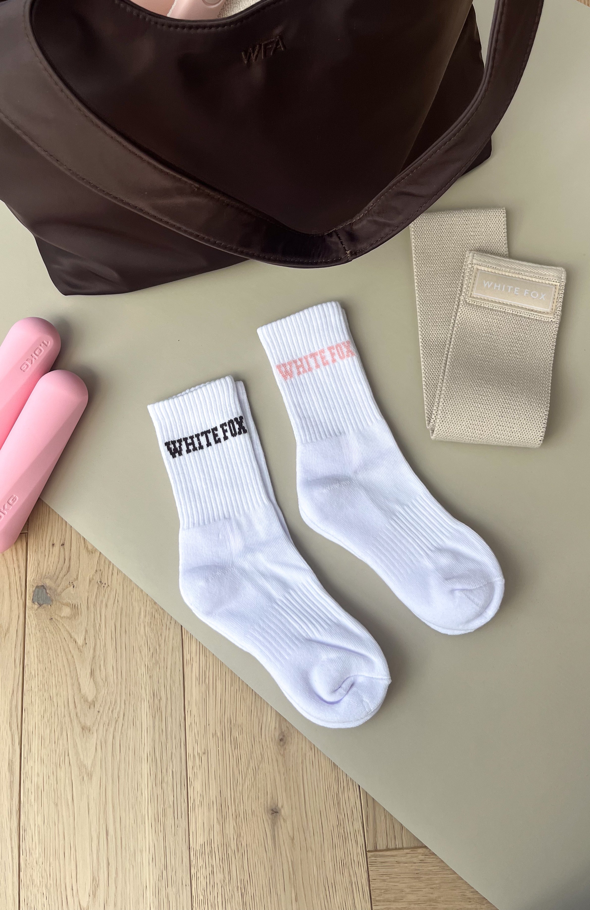 White Fox No Convincing Socks 2 Pack White/Choc/Dusty Pink