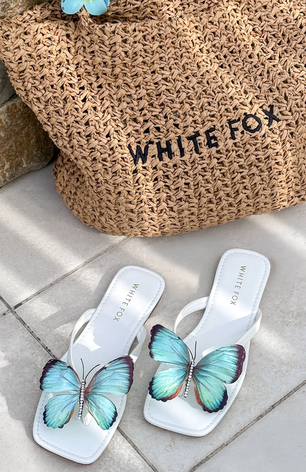 White Fox Noelle Sandals White/Aqua