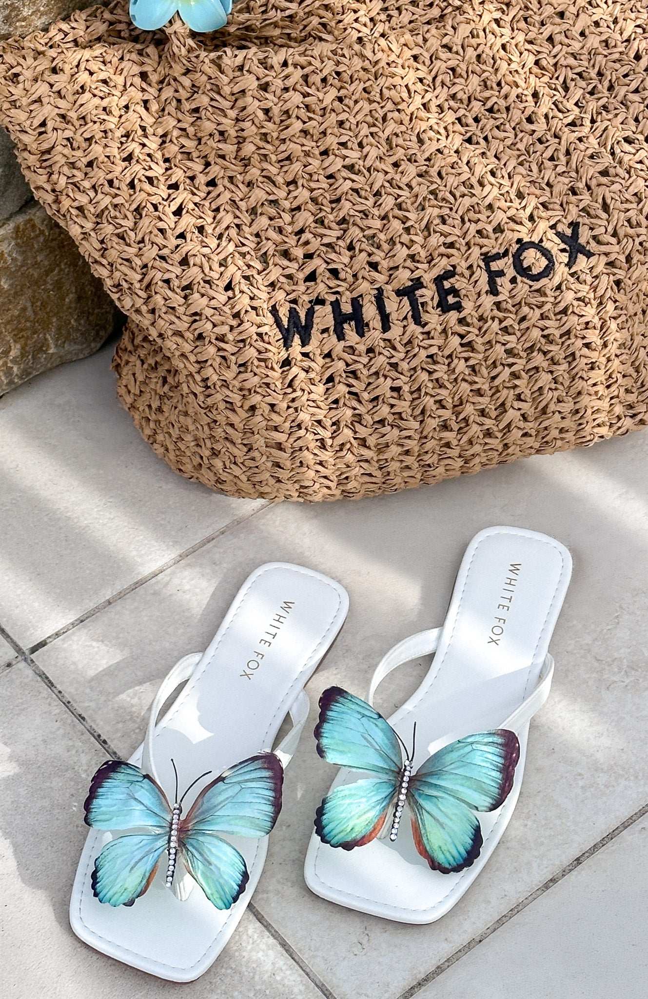 White Fox Noelle Sandals White/Aqua