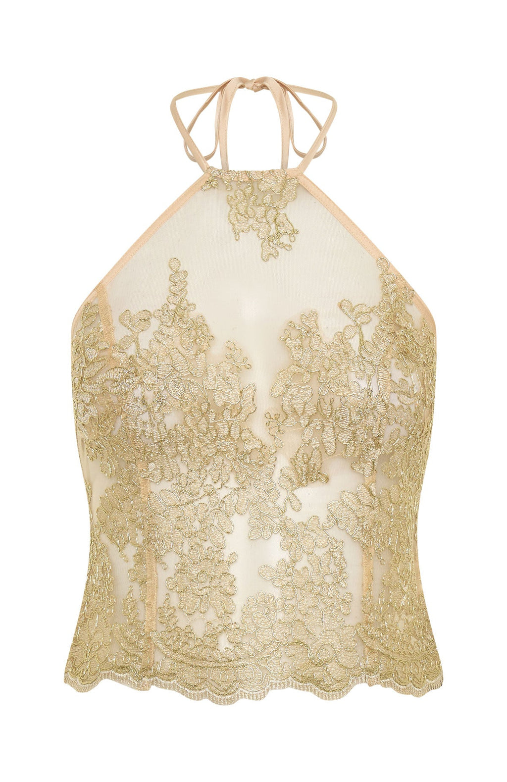 White Fox Now And Forever Halter Top Gold