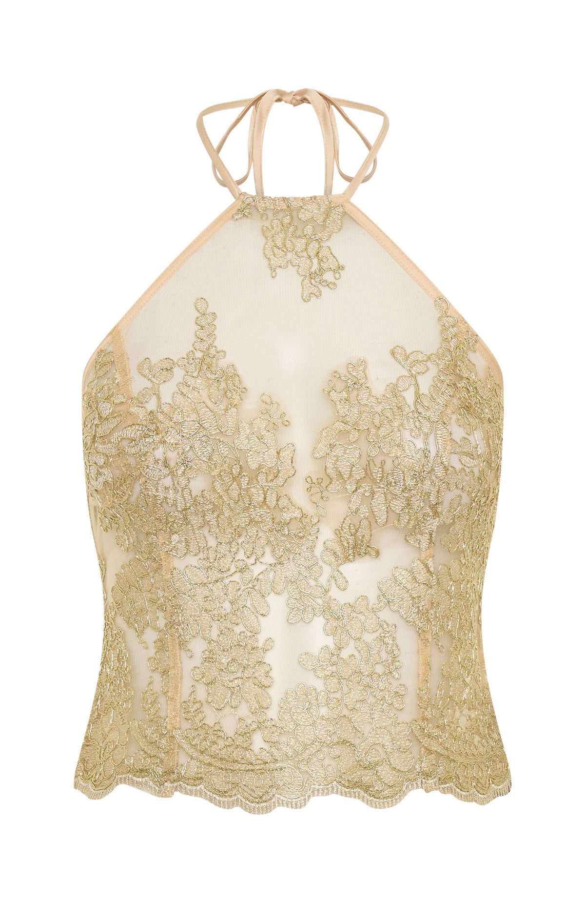 White Fox Now And Forever Halter Top Gold