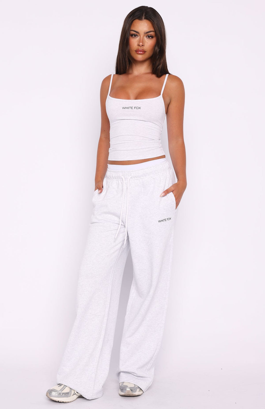 White Fox Off The Field Singlet Top Grey