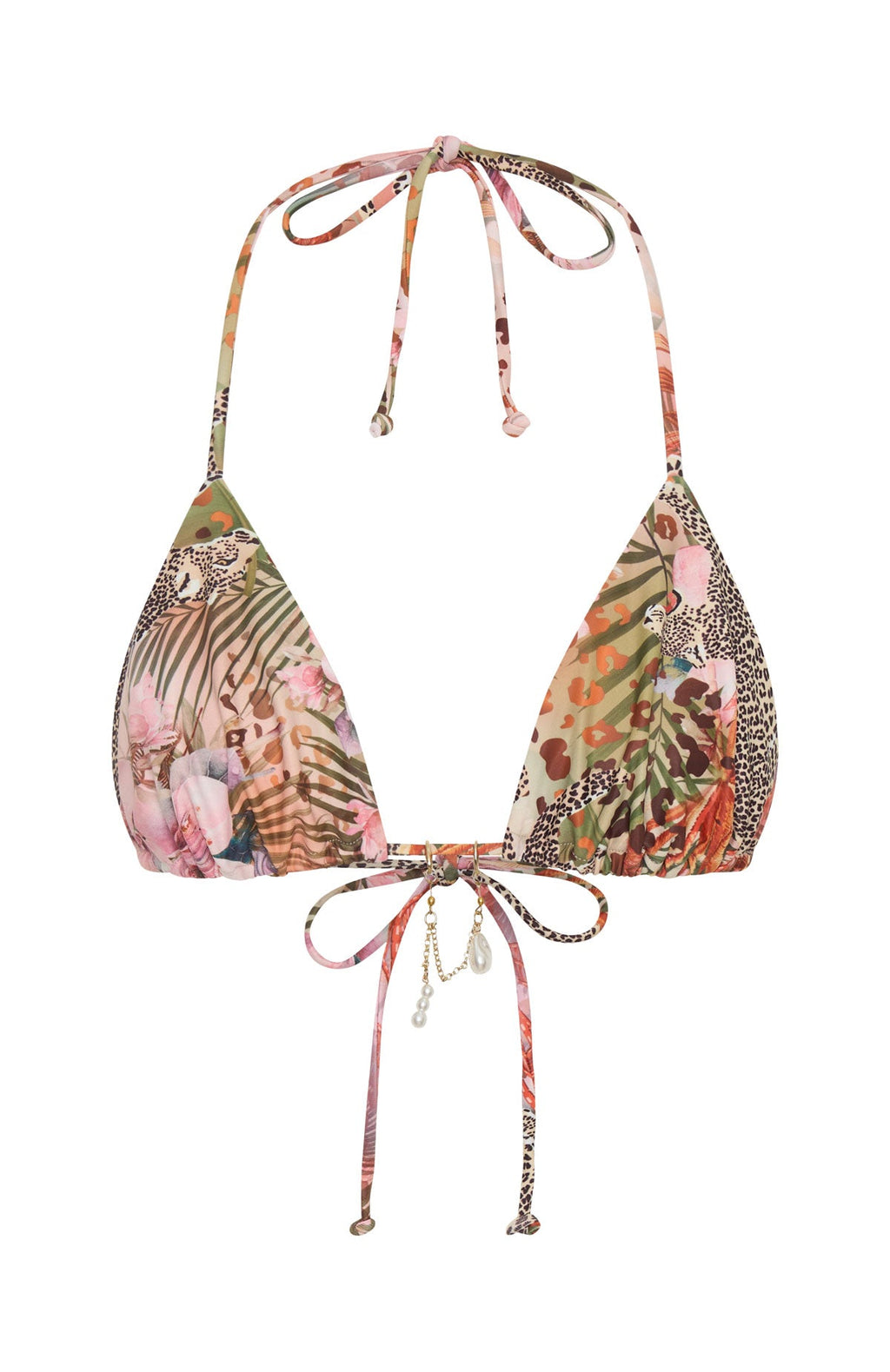 White Fox Opal Shore Bikini Top Feline Flora
