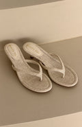 White Fox Orion Thong Kitten Mules Oat