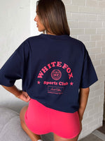 White Fox Outfit Of The Day Oversized Tee Navy