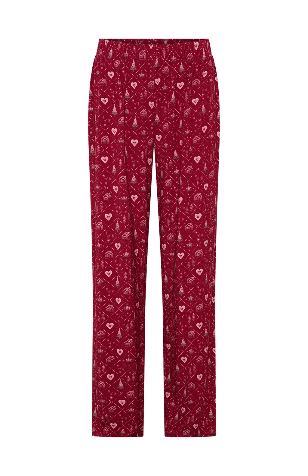 White Fox Pillow Talk Printed Long Sleeve Pyjama Set Cherry Noel