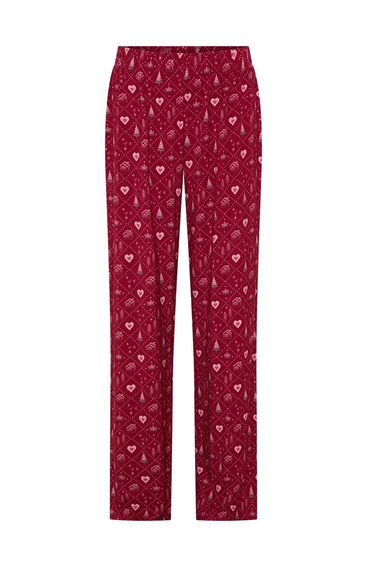 White Fox Pillow Talk Printed Long Sleeve Pyjama Set Cherry Noel
