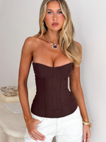 White Fox Pinky Promise Strapless Bustier Chocolate