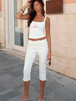 White Fox Day For It Capri Pants White