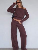 White Fox Please Be Mine Knit Pants Chocolate