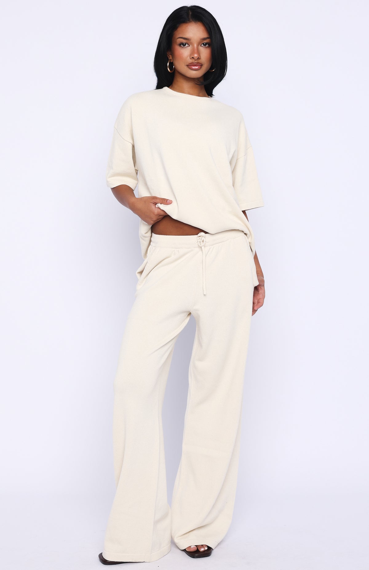 White Fox Rare Catch Knit Top Cream