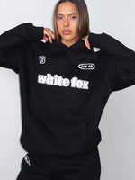 White Fox Ready To Go Oversized Hoodie Black
