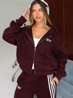 White Fox Release 15 Asalia Boxy Zip Front Hoodie Plum