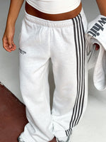 White Fox Release 15 Asalia Wide Leg Sweatpants Grey Marle