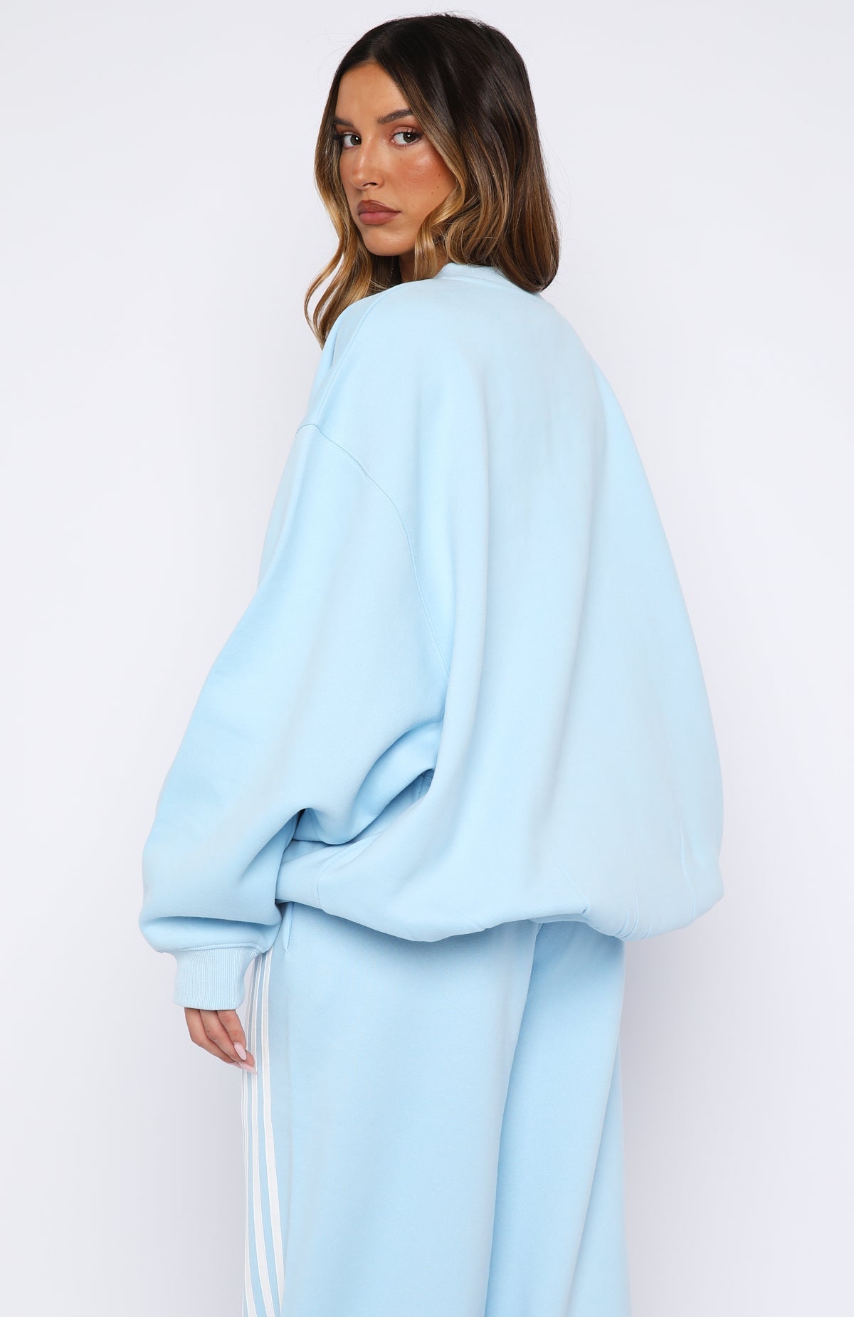 White Fox Release 15 Janie Oversized Drop Shoulder Sweater Blue
