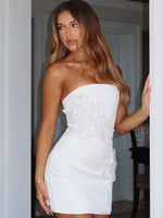 White Fox Rendezvous Strapless Mini Dress Cream