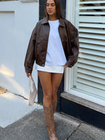 White Fox Retrograde PU Jacket Chocolate
