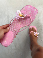 White Fox Rhea Orchid Thong Mules Pink