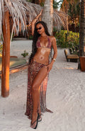 White Fox Sandslip Maxi Skirt Spiced Leopard