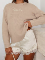 White Fox Snow Dreams Knit Sweater Oat