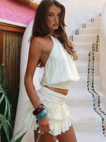 White Fox Soft Chaos Halter Top Cream