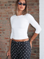 White Fox Soft Focus 3/4 Sleeve Top White