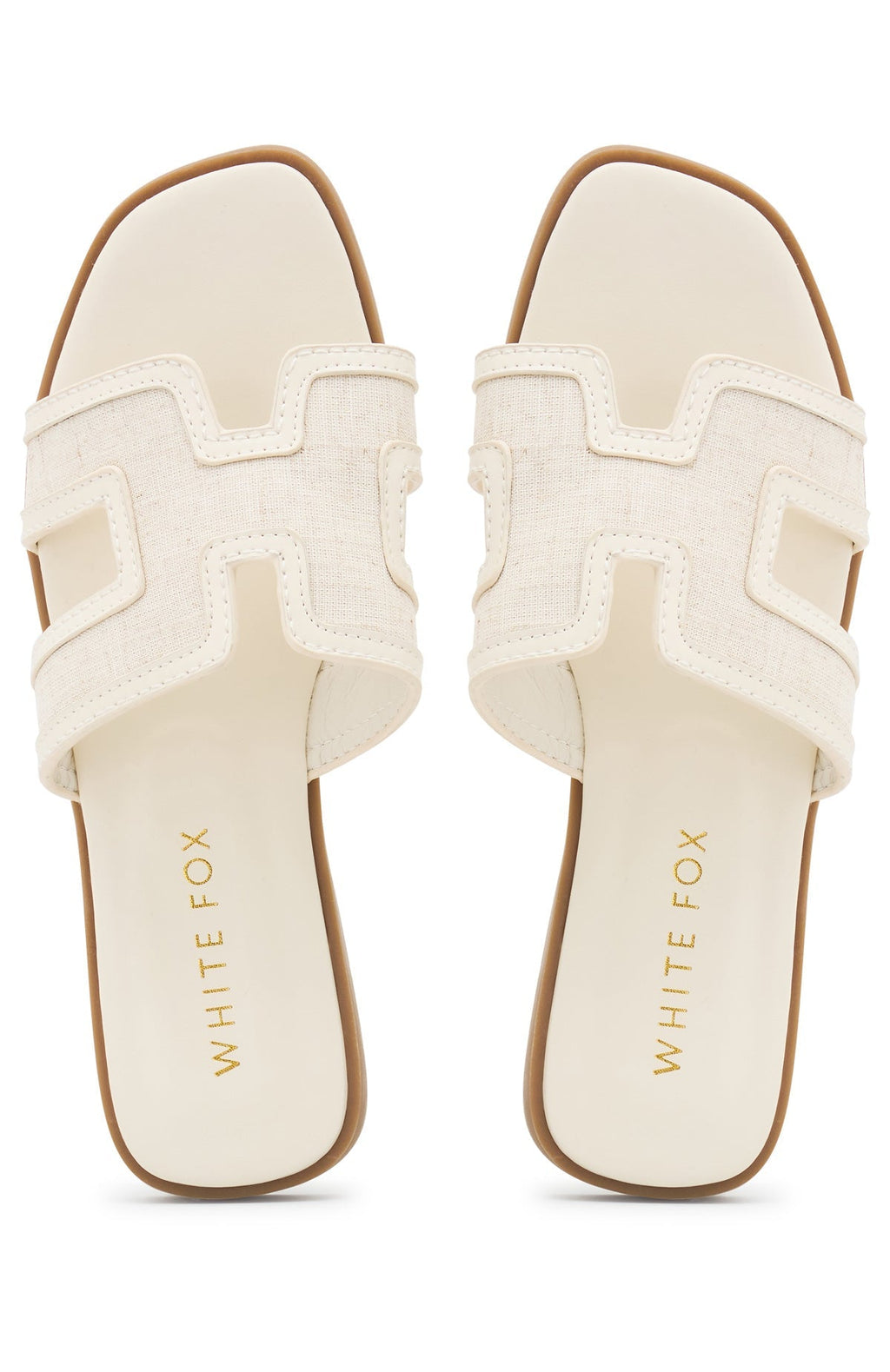 White Fox Sophia Canvas Sandals Cream/Natural