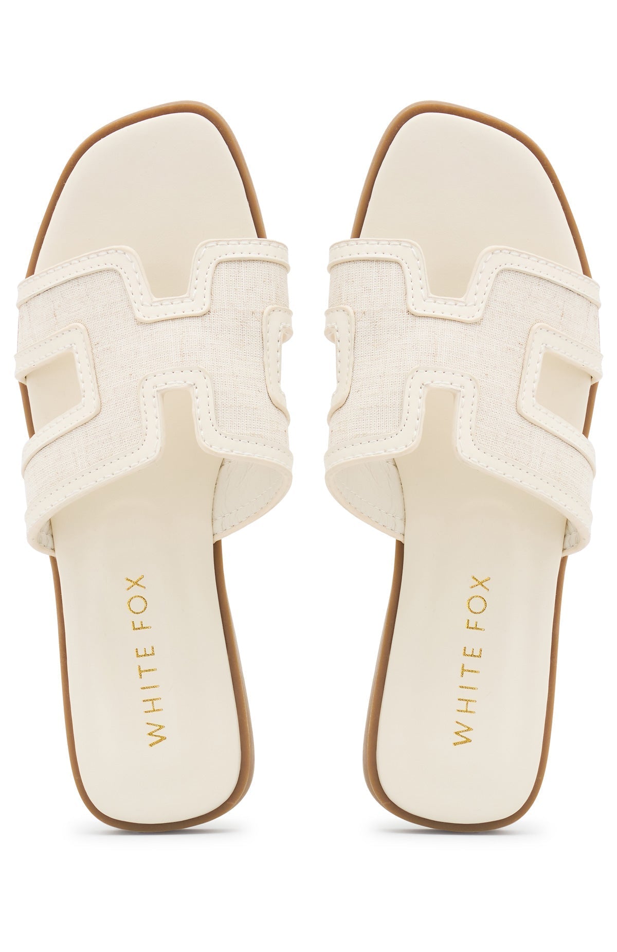 White Fox Sophia Canvas Sandals Cream/Natural