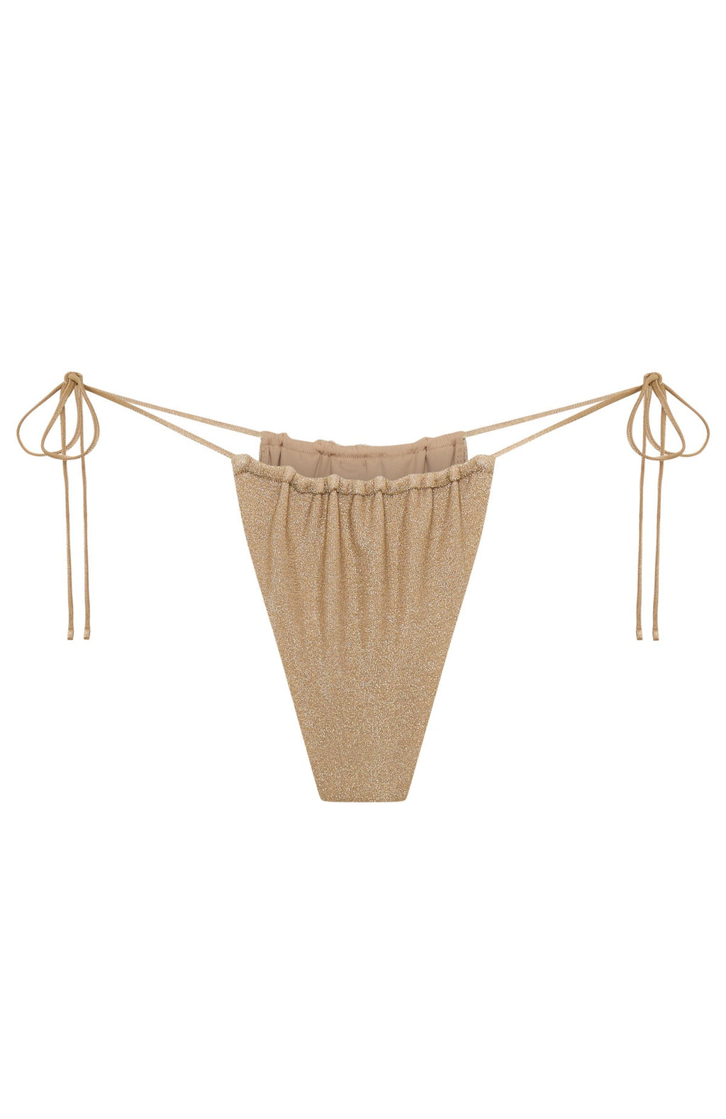 White Fox Sorano Bikini Bottoms Gold Shimmer