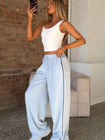 White Fox Soul Fire Velour Pants Baby Blue