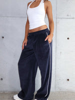 White Fox Soul Fire Velour Pants Navy