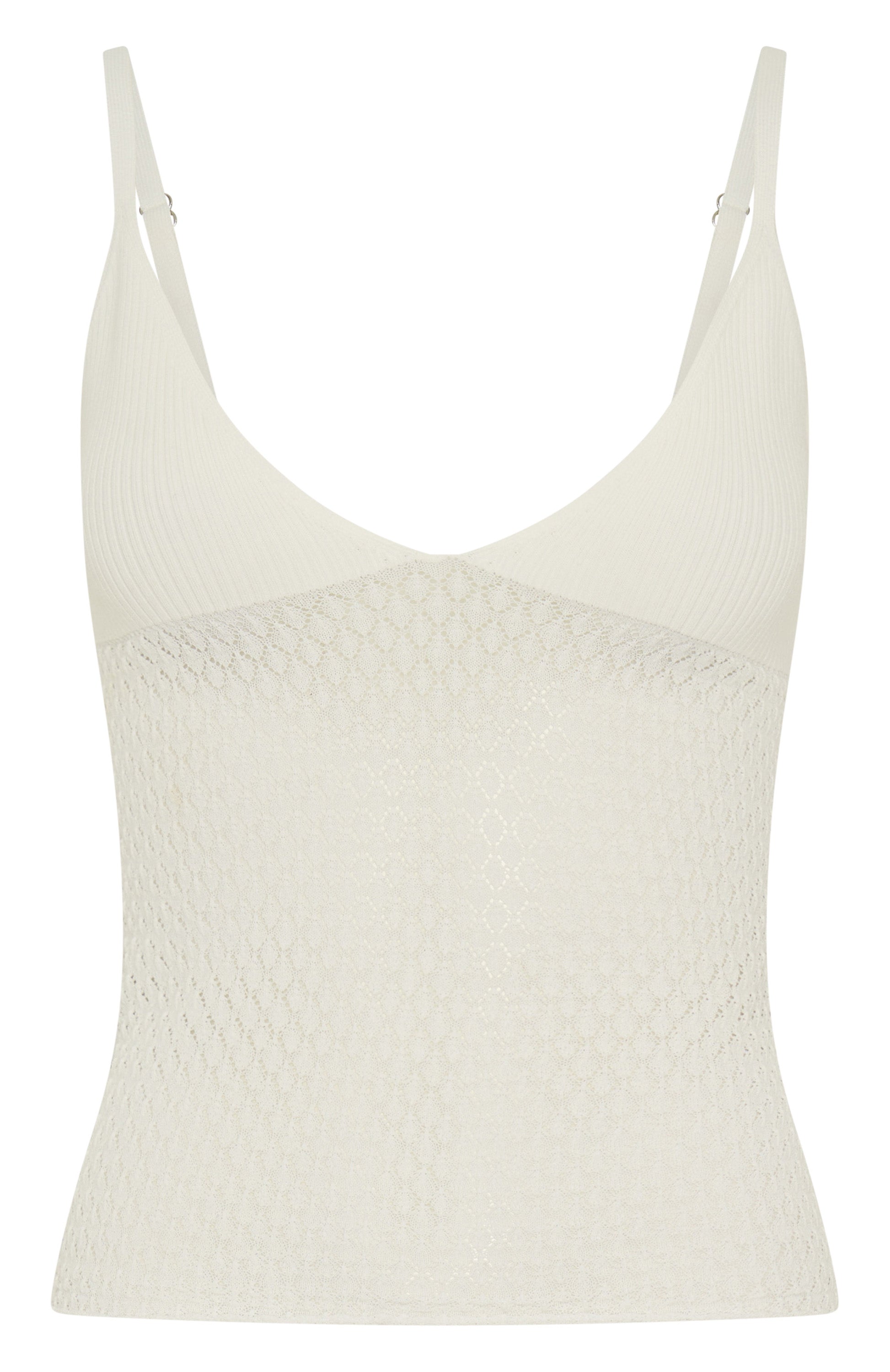 White Fox Stand And Stare Knit Top White