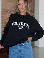 White Fox Stand With You Long Sleeve Oversized Tee Black