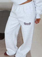 White Fox Standing My Ground Wide Leg Sweatpants Grey Marle