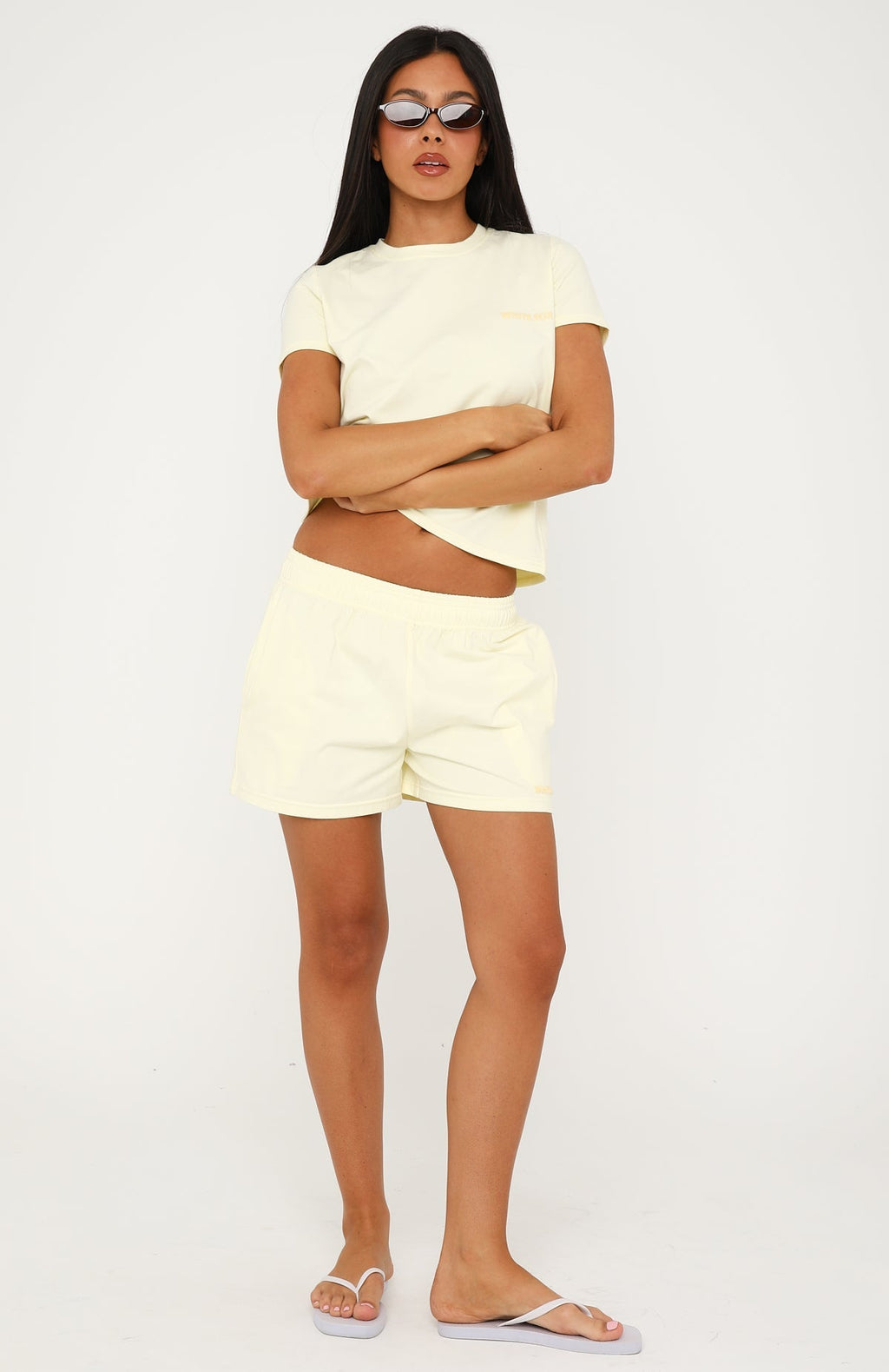 White Fox Steps You Take Boxy Tee Lemon