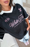 White Fox Stolen Glances Oversized Jersey Black