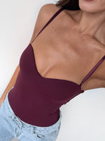 White Fox Stuck To You Bodysuit Wine