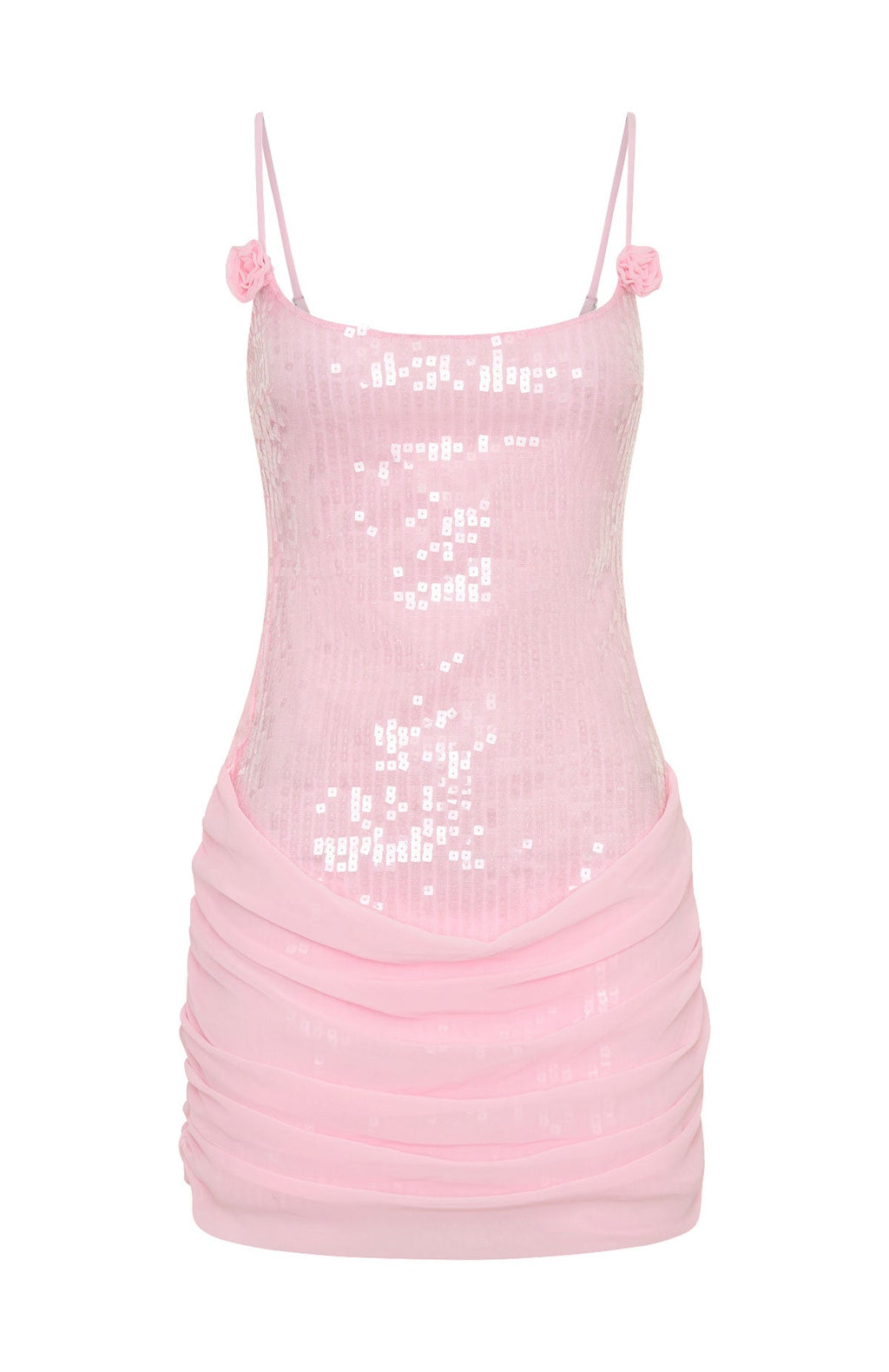 White Fox Studio Starlet Sequin Mini Dress Baby Pink