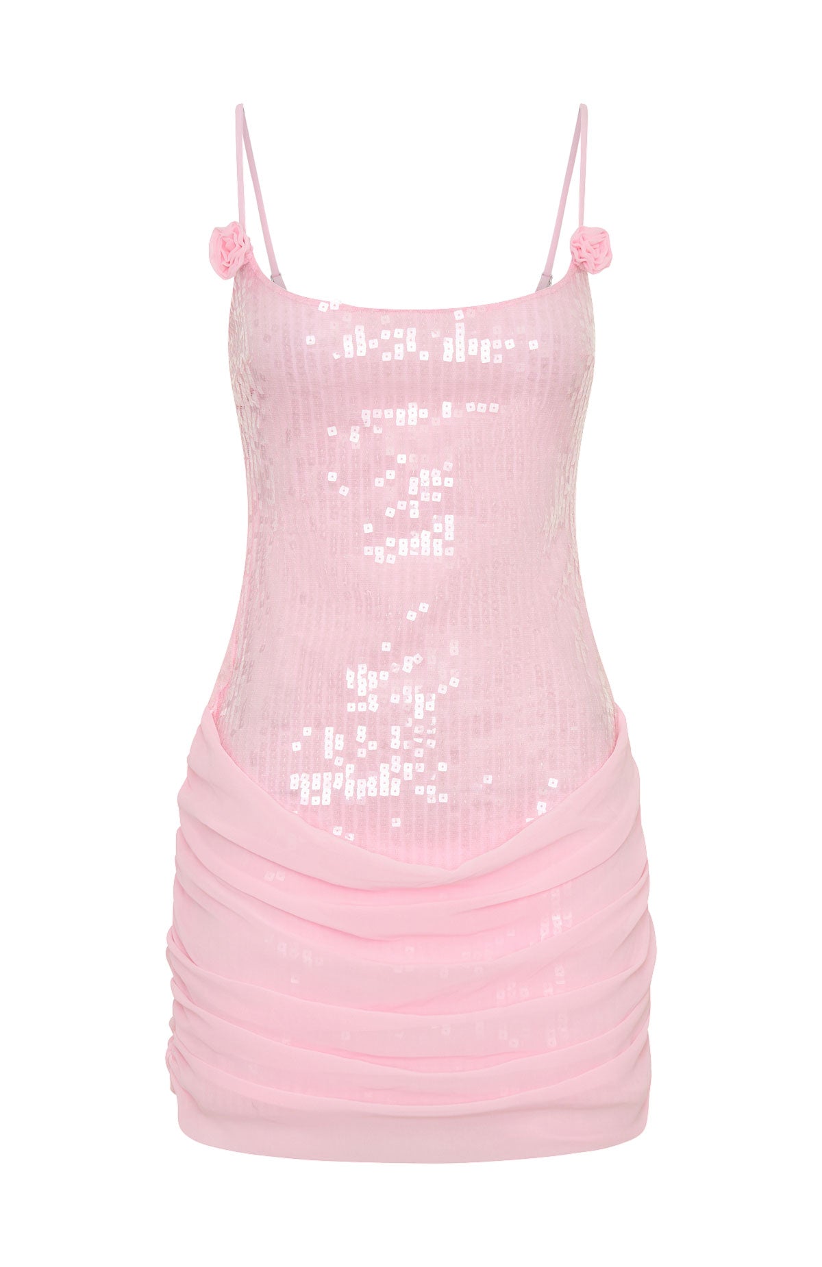 White Fox Studio Starlet Sequin Mini Dress Baby Pink