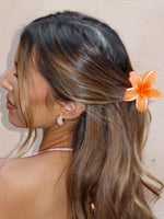 White Fox Floral Charm Hair Clip Peach