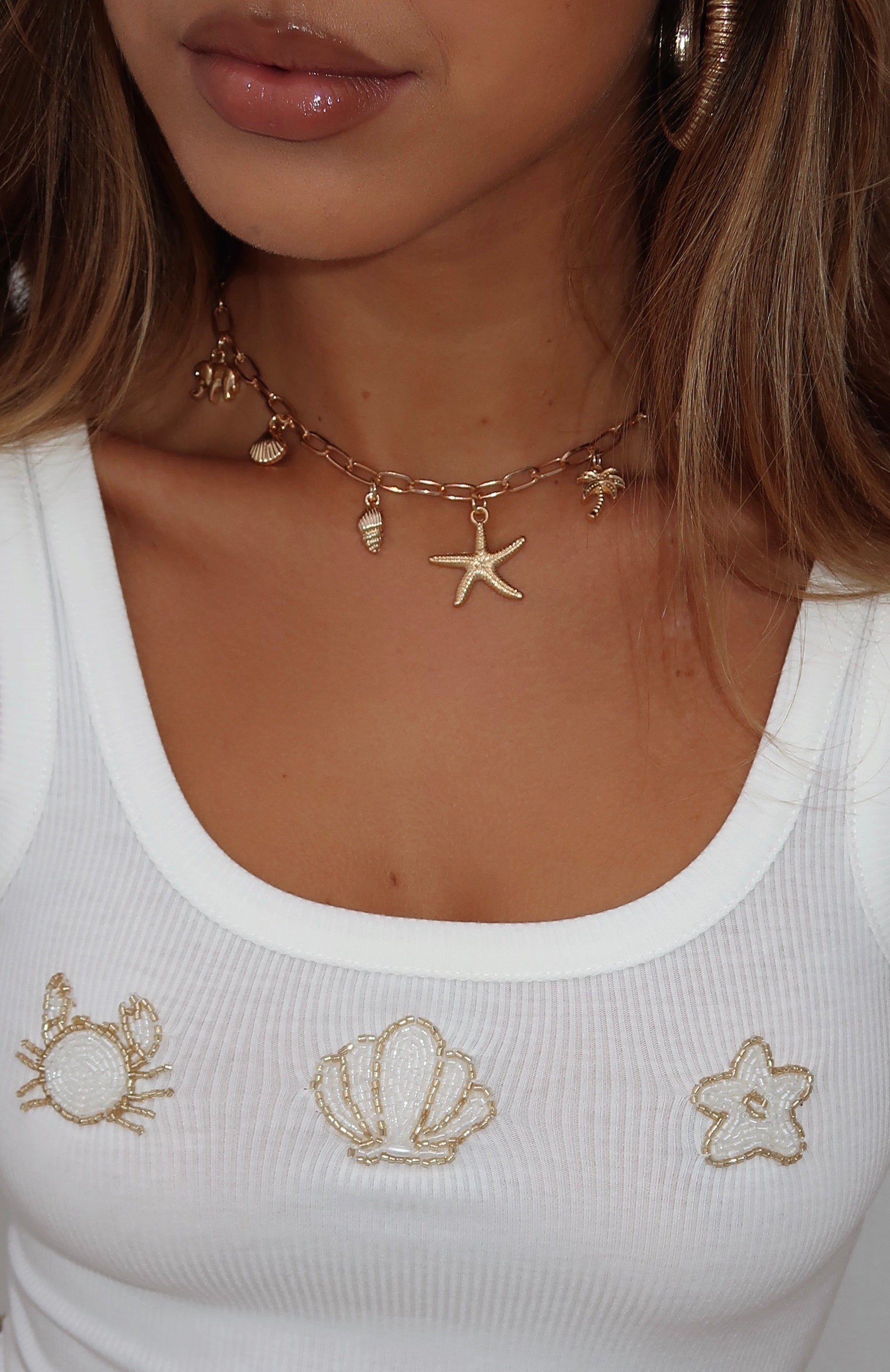 White Fox Mayer Necklace 3 Piece Set Gold