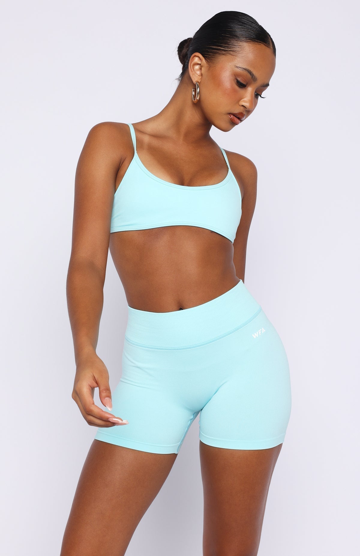 White Fox Spin Seamless Bike Shorts 4" Malibu Blue