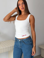 White Fox Taking Risks Tank Top White