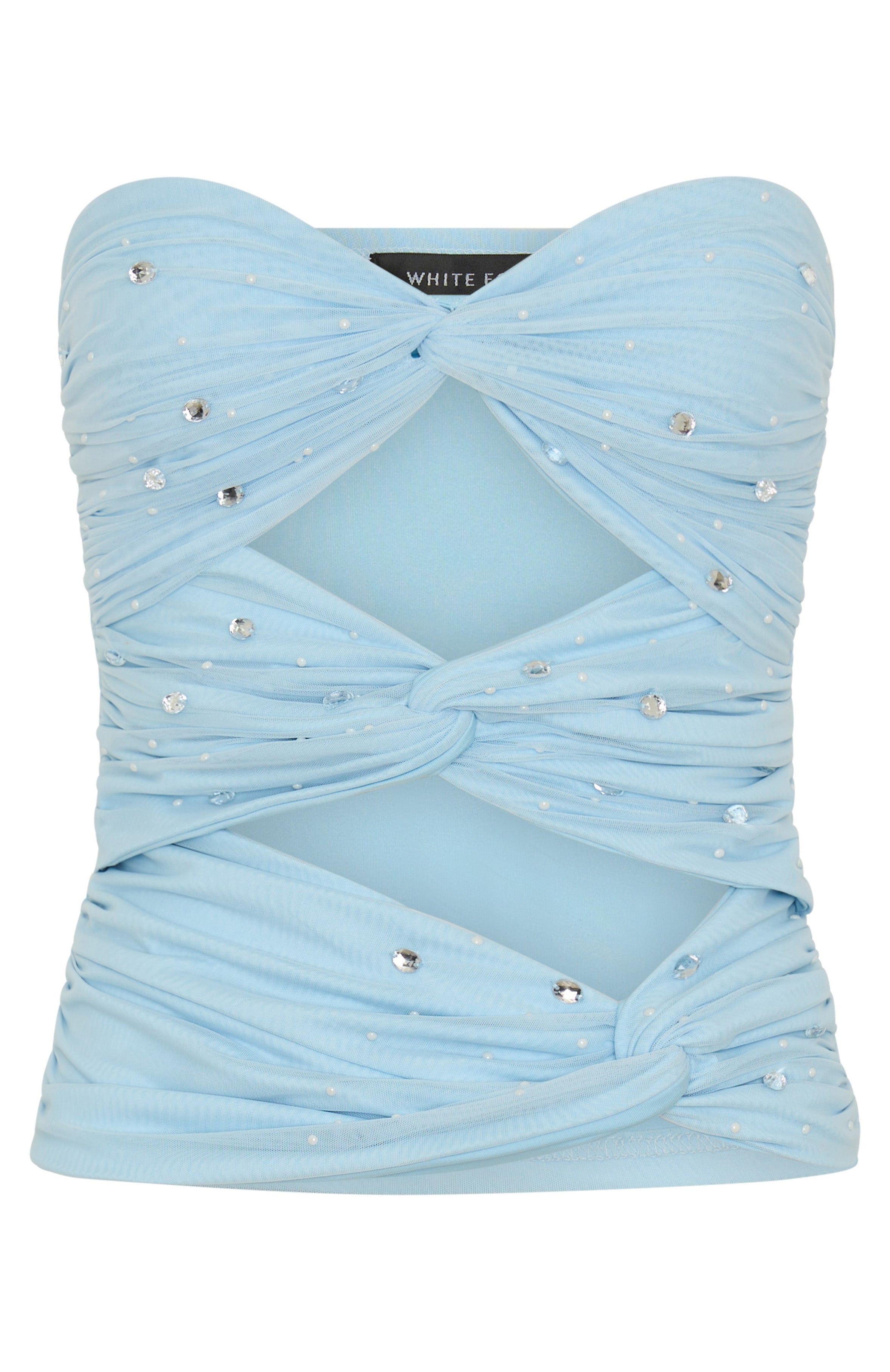 White Fox Taking What's Mine Strapless Top Blue