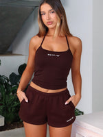 White Fox Test Drive Halter Top Chocolate