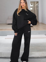 White Fox Test Drive Wide Leg Sweatpants Black