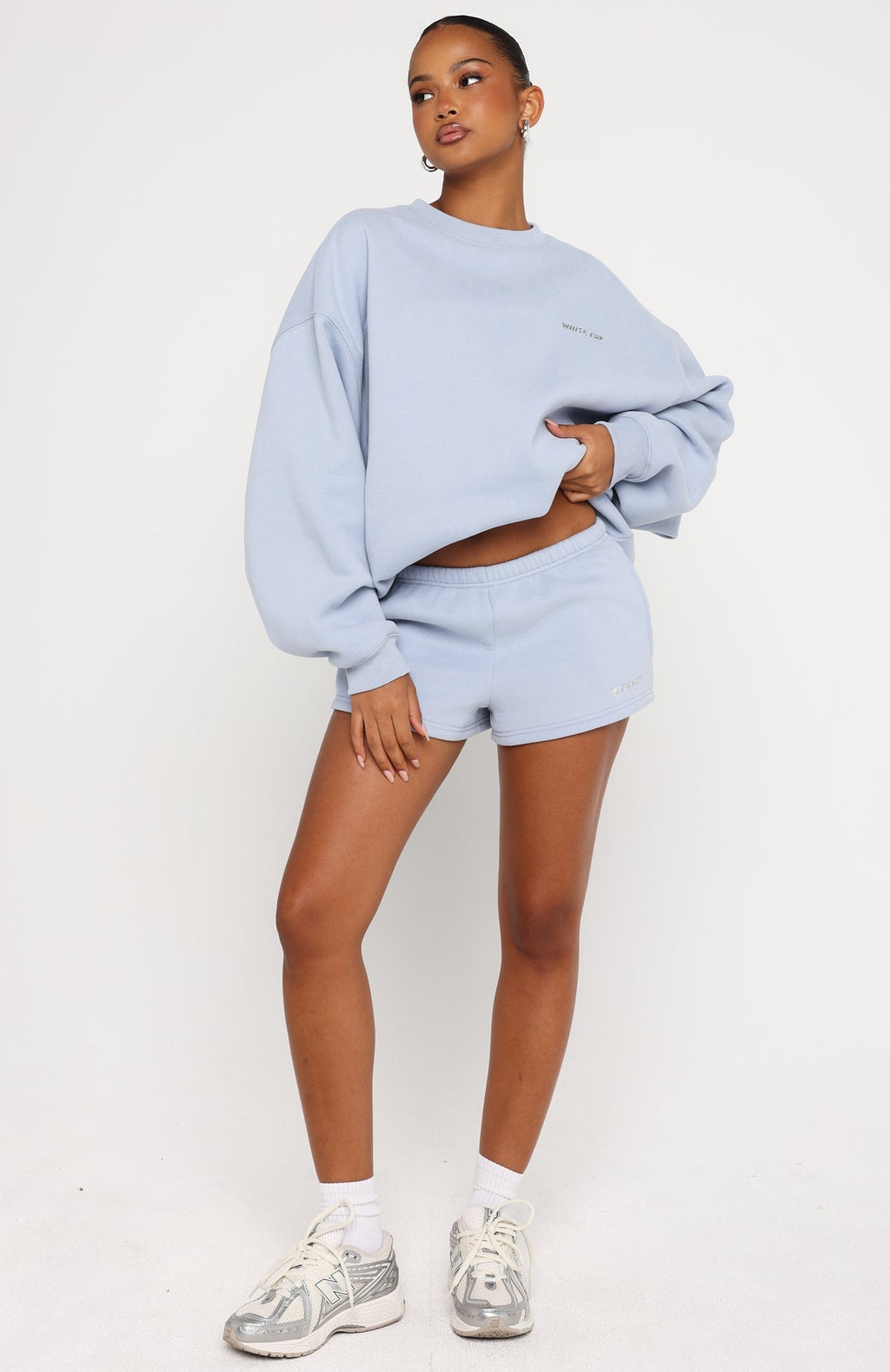 White Fox Test Drive Oversized Sweater Blue