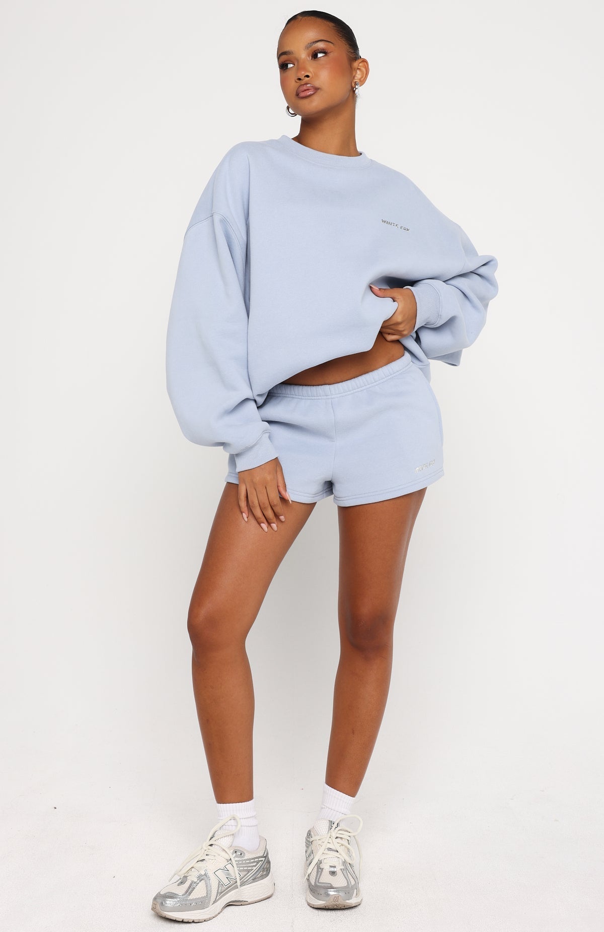 White Fox Test Drive Oversized Sweater Blue