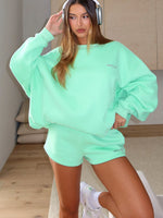 White Fox Test Drive Oversized Sweater Mint