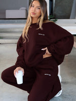 White Fox Test Drive Oversized Sweater Chocolate
